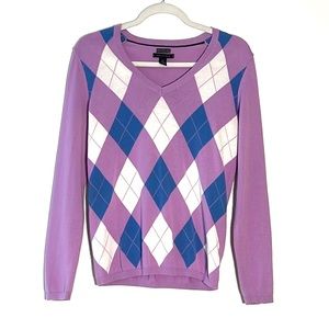 Tommy Hilfiger Argyle Pima Cotton Cardigan